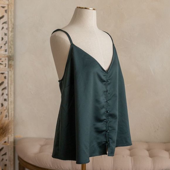 Forever 21 Green Button Up Camisole size 1X - Picture 1 of 5